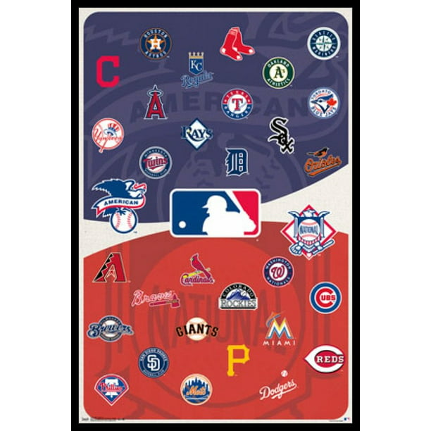 MLB® Major League Baseball Logos 15  Wall Poster  ~ 22"x34" Free S/H